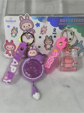 Danbar Global Cute Bunny Shaky Keychain Set YES two Keychain / Bag charm